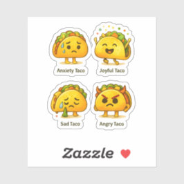 Pegatina The Four Moods of Tacos Funny Vinyl Sticker Sheet