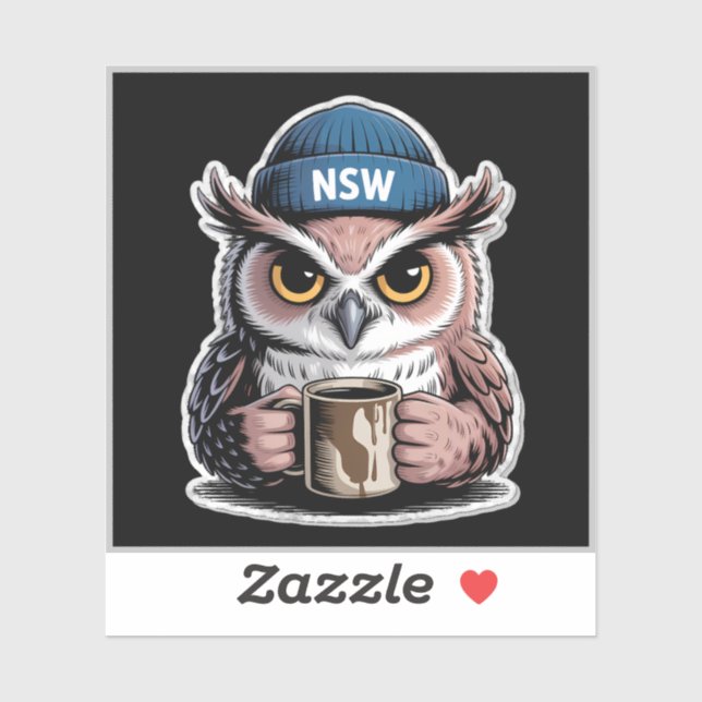 Pegatina The Grumpy Owl - Daily Grind (Hoja)