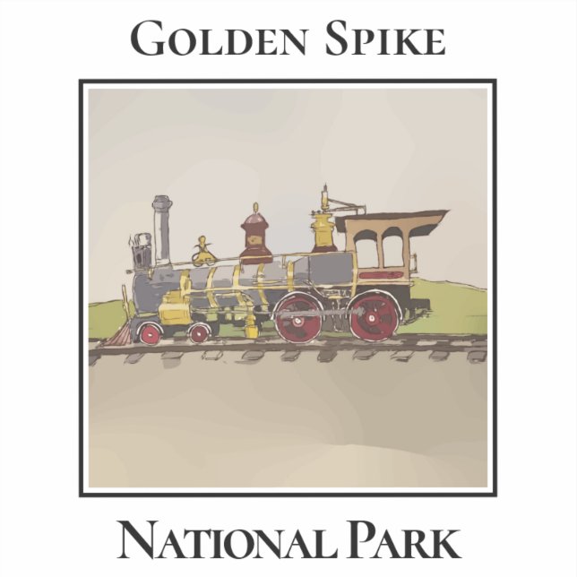 Pegatina The Jupiter Locomotive at Promontory (Anverso)