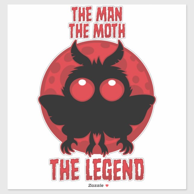 Pegatina The Man, The Moth, The Legend - Mythical Mothman (Hoja)