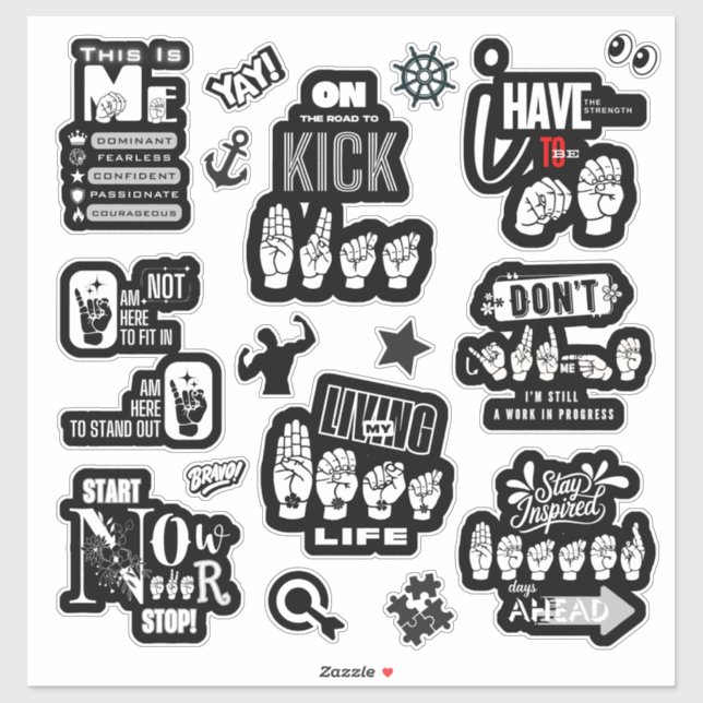 Pegatina THE POWER OF ME — ASL-Inspired Sticker Manifesto (Hoja)