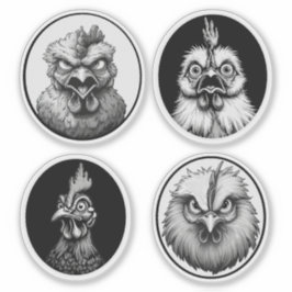 Pegatina "The Silkie & Co. Funny Far" 4-Pack Sticker Bundle