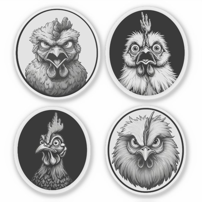 Pegatina "The Silkie & Co. Funny Far" 4-Pack Sticker Bundle (Anverso)