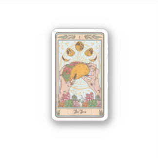 Pegatina The Taco Tarot Card Funny Taco Lover Tacos Mexican