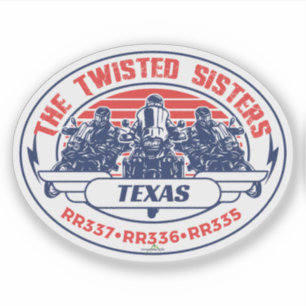 Pegatina The Twisted Sisters Texas EE. UU. Motocicleta 01