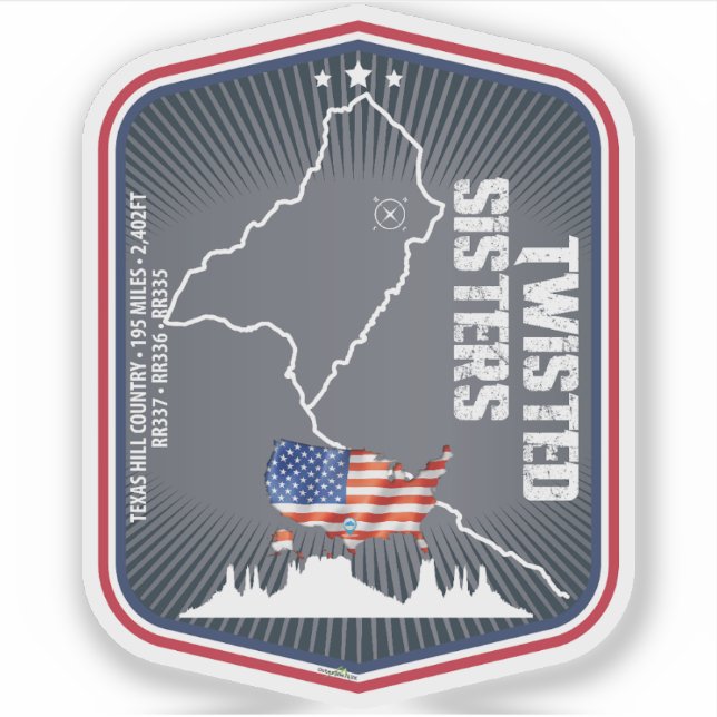 Pegatina The Twisted Sisters Texas USA Motorcycle 02 (Anverso)