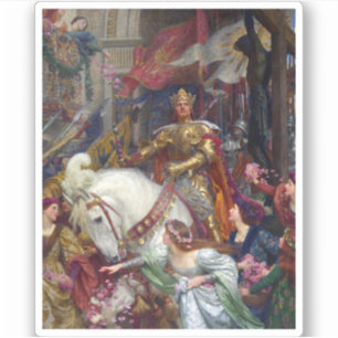 Pegatina The Two Crowns c. 1900 por Sir Frank Dicksee