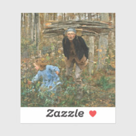 Pegatina The Wood Gatherer - Jules Bastien-Lepage, 1881