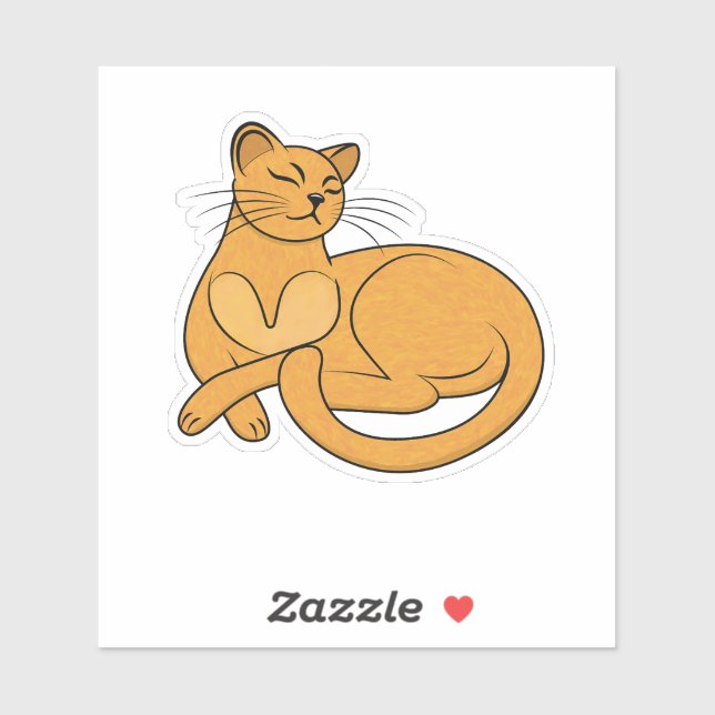 Pegatina The Yellow Cat (Hoja)