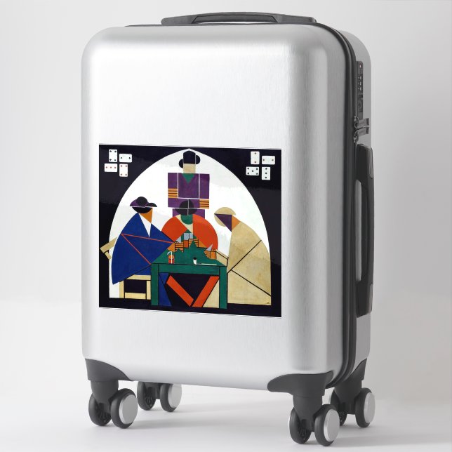 Pegatina Theo van Doesburg - Jugadores de Cartas (Maleta)