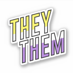 Pegatina They Them No Binaria