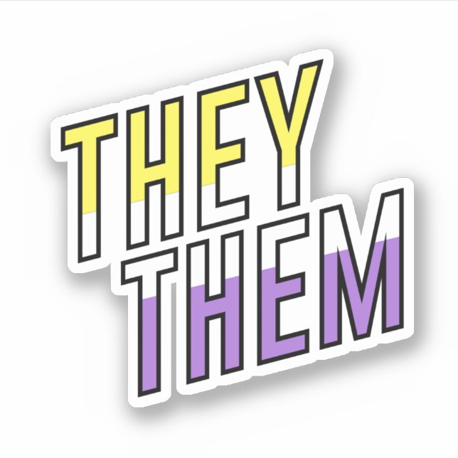 Pegatina They Them No Binaria (Anverso)