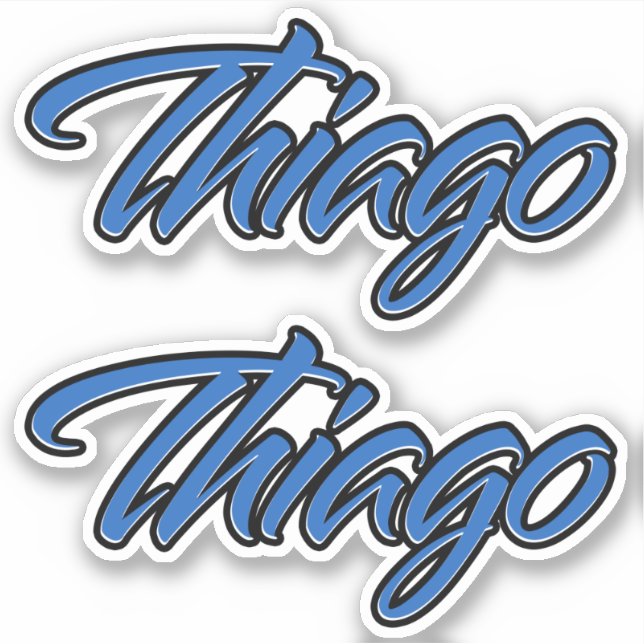 Pegatina Thiago Name blue Aufkleber Sticker Stickerset (Anverso)