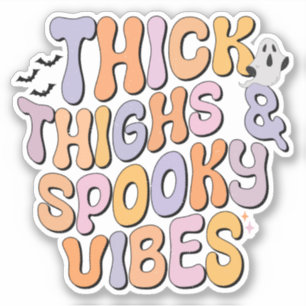 Pegatina Thick Thighs y Spooky Vibes