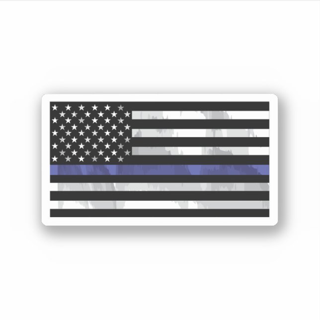 Pegatina Thin-Blue-Line-Blue-Lives-Matter-Flag-Pegatina (Anverso)
