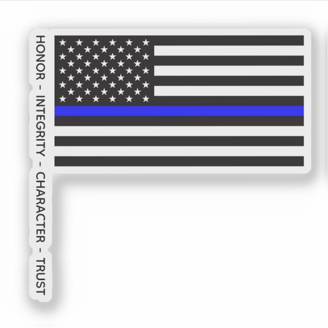 Pegatina Thin Blue Line Flag (United States) (Anverso)