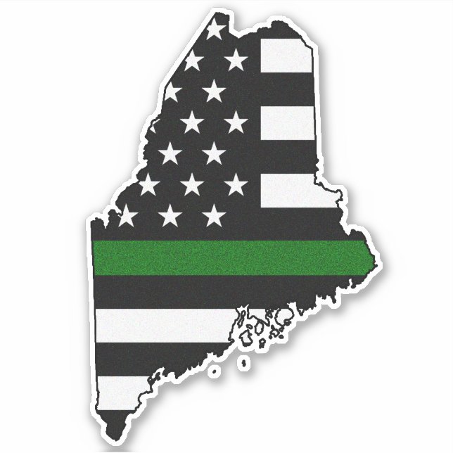 Pegatina Thin Green Line Flag Maine (Anverso)
