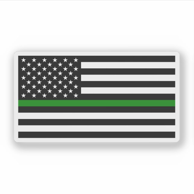 Pegatina Thin Green Line Flag (United States) (Anverso)