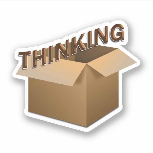 Pegatina Thinking Outside The Box (Anverso)