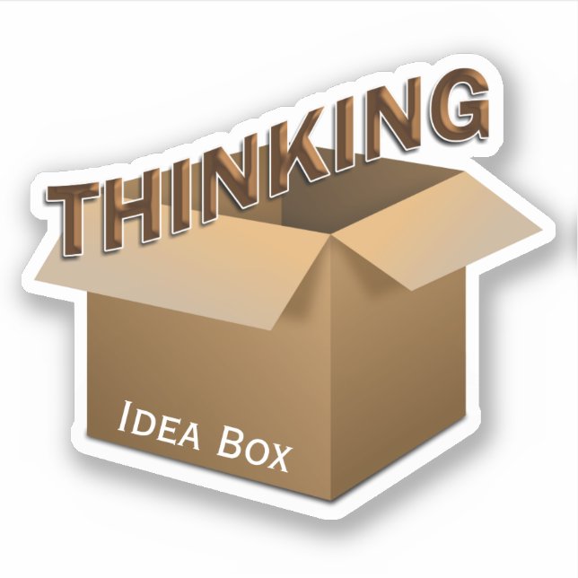 Pegatina Thinking Outside the Box (Anverso)