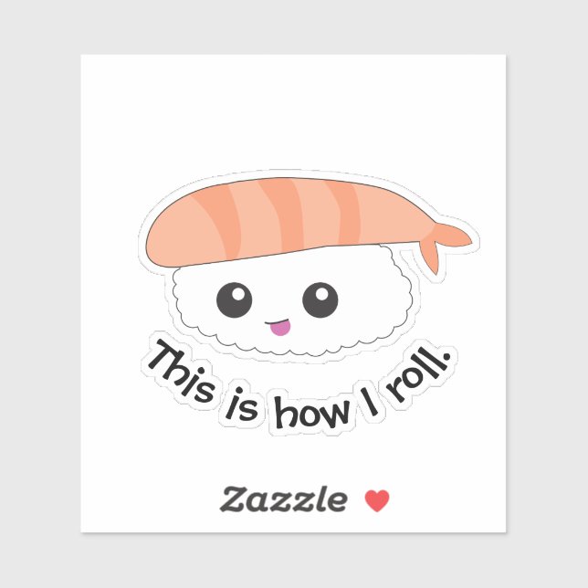 Pegatina This is how i roll Illustration Sushi (Hoja)