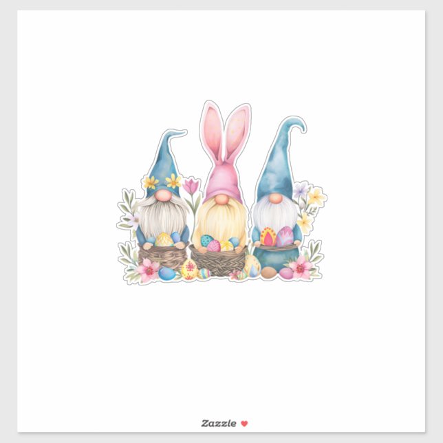 Pegatina Three Gnome Easter Gnome Easter Egg T-Shirt (Hoja)