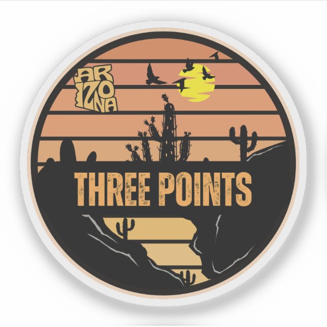 Pegatina Three Points, Arizona (Anverso)
