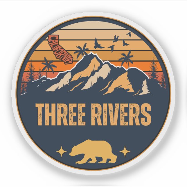 Pegatina Three Rivers, California (Anverso)
