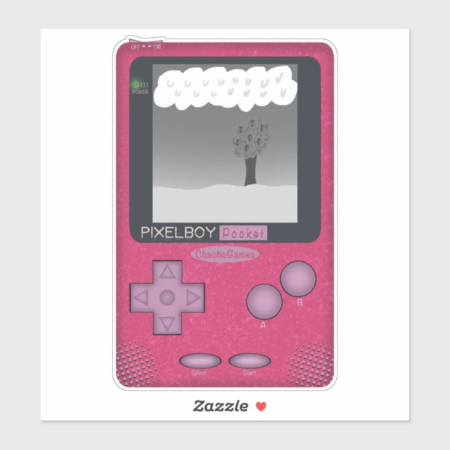 Pegatina Throwback de los años 90 - Consola de juego PixelB (Hoja)