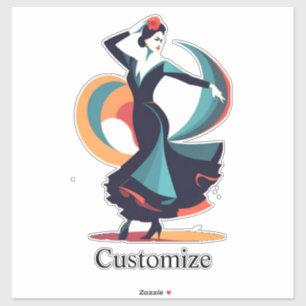 Pegatina Thunder_Cove, bailarina de flamenco