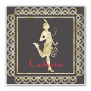 Pegatina Thunder_Cove, Chica de Flapper de 1920