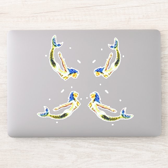 Pegatina Thunder_Cove, Sirena Nadando (Ordenador)