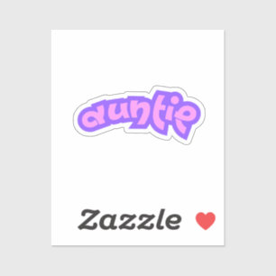 Pegatina Tía   Letras Burbuja Tía Rosa Púrpura