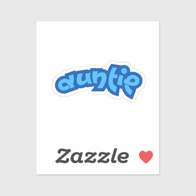 Pegatina Tía | tía azul (Hoja)