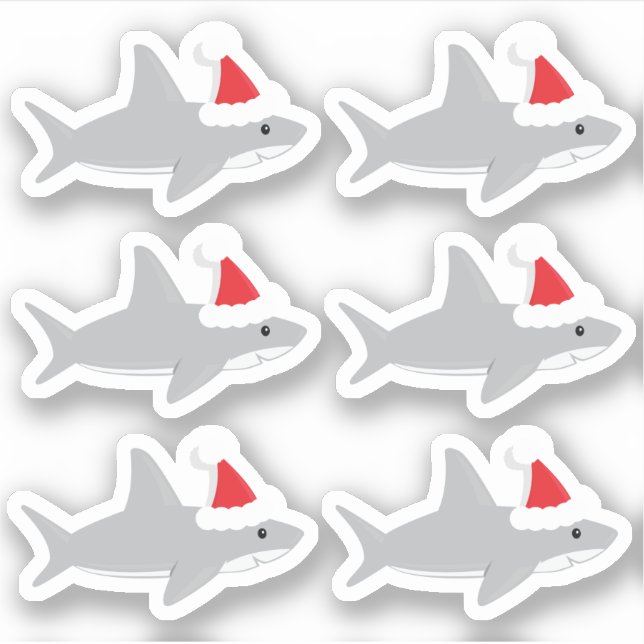 Pegatina Tiburón blanco en Personalizado de feriado de Navi (Anverso)