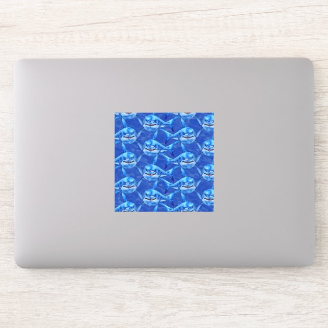 Pegatina Tiburones Blancos Hambrientos  (Ordenador)