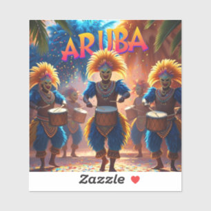 Pegatina Tiempo de Aruba para celebrar 