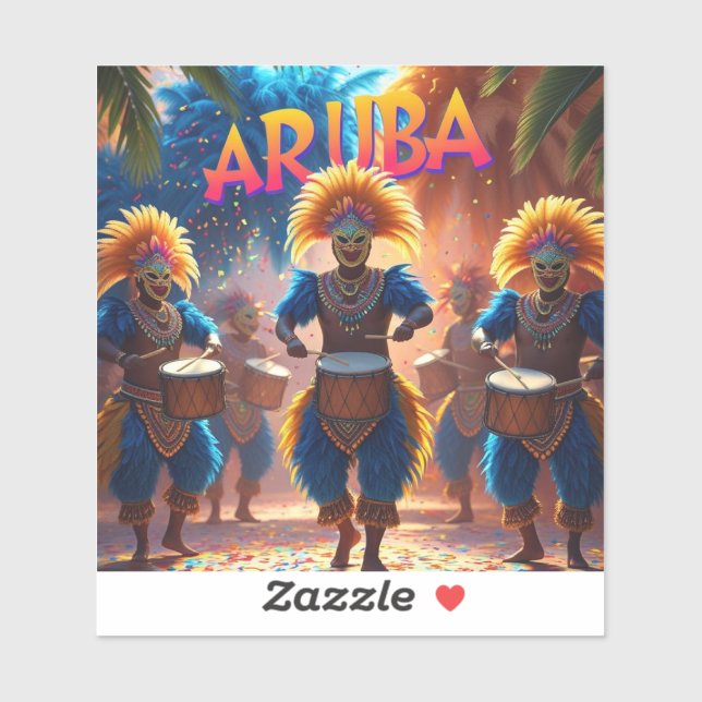 Pegatina Tiempo de Aruba para celebrar  (Hoja)