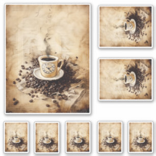 Pegatina Tiempo de café para una taza