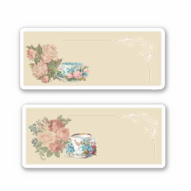 Pegatina Tiempo de café retro (Anverso)