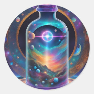 Pegatina - Tiempo en una botella; Galaxia Prismáti