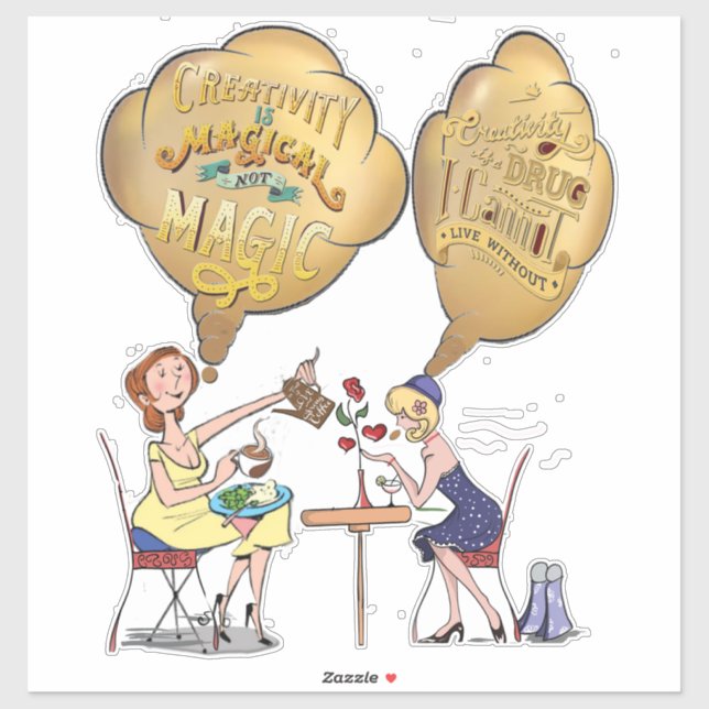 Pegatina Tiempo mágico creativo de vacaciones con amigos (Hoja)