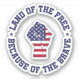 Pegatina Tierra de la bandera estadounidense libre Patrióti
