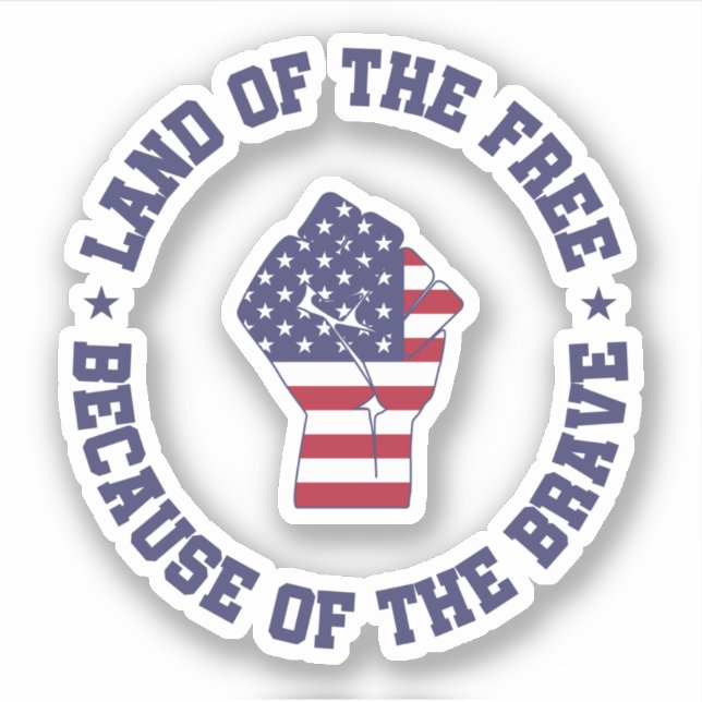 Pegatina Tierra de la bandera estadounidense libre Patrióti (Anverso)