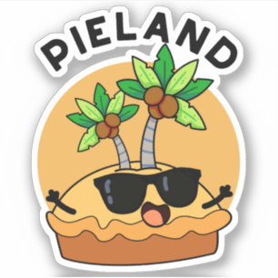 Pegatina Tierra de tartas Isla divertida juego de palabras
