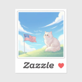 Pegatina Tierra Que Amo - Gato Patriótico