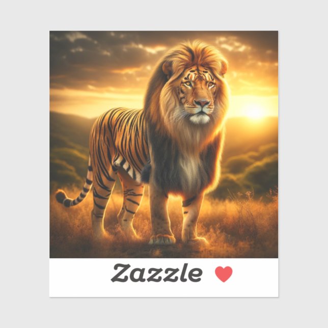 Pegatina Tiger Lion (Hoja)