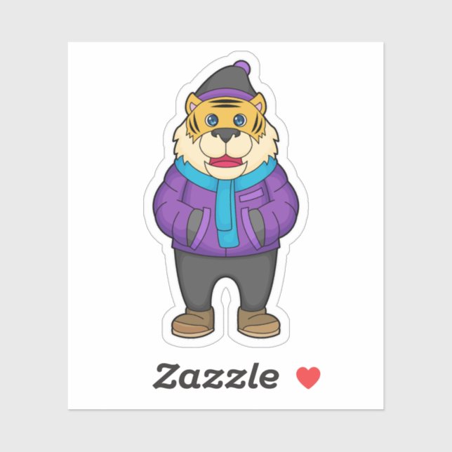 Pegatina Tiger Scarf Beanie (Hoja)