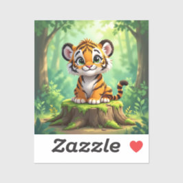 Pegatina Tigre Bebé | Arte de Guardería Infantil de Dibujos