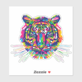 Pegatina Tigre colorido